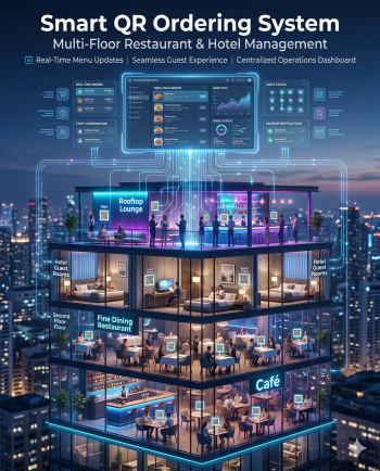 ( Multiple Floor Restaurants, Cafés & Hotels ) Real-Time QR Menu Management